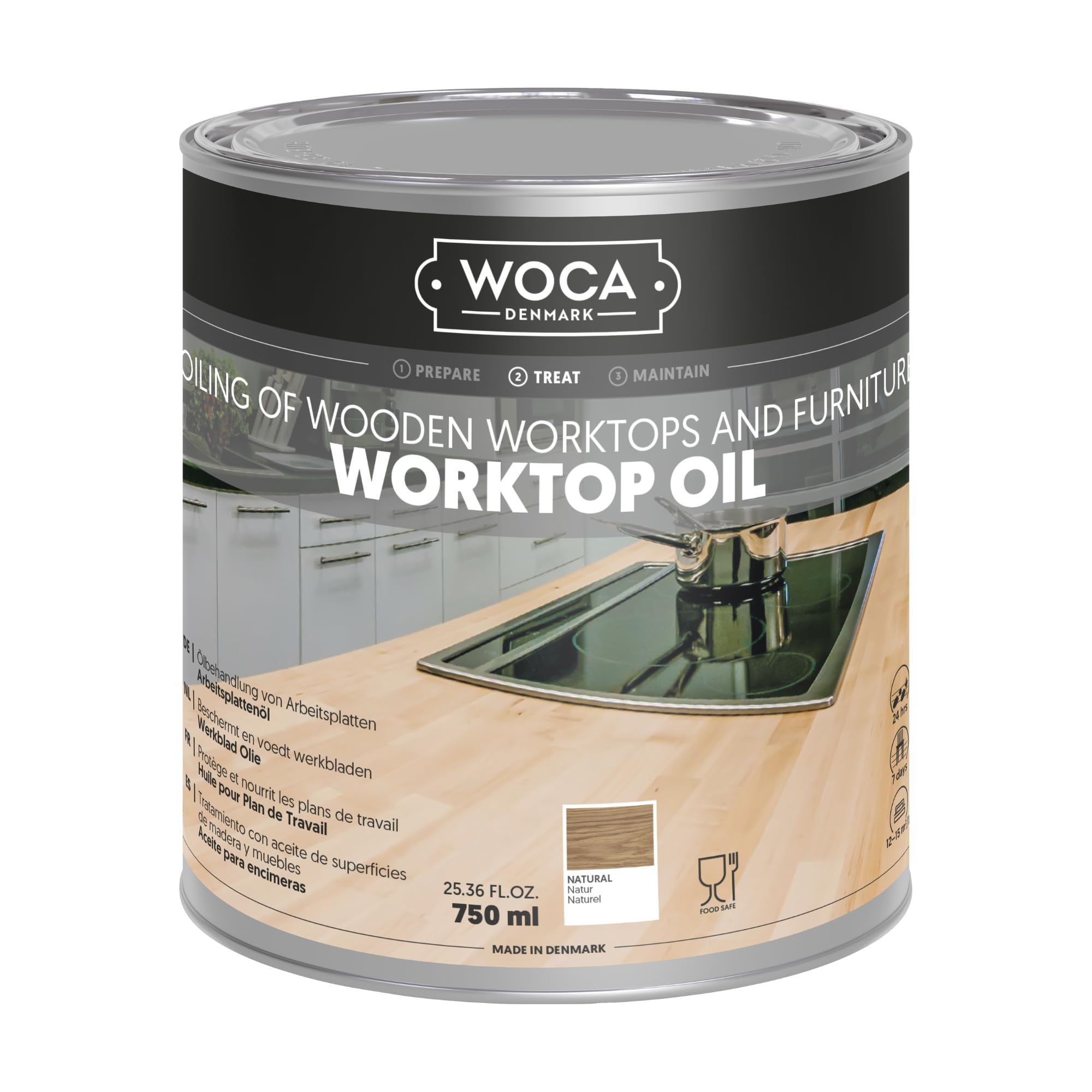 Woca Natural Trip Trap Bacterial Worktop Oil Neutral 0,75 L