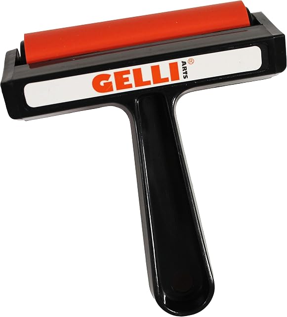 Gelli Arts Brayer, Red/Black, Medium