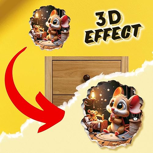 Miniatura 57 de The Mice That Stole Christmas - Calcomanía de pared, decoración navideña, extraíble, amantes de la Navidad, niños, calcomanías de pared con agujero