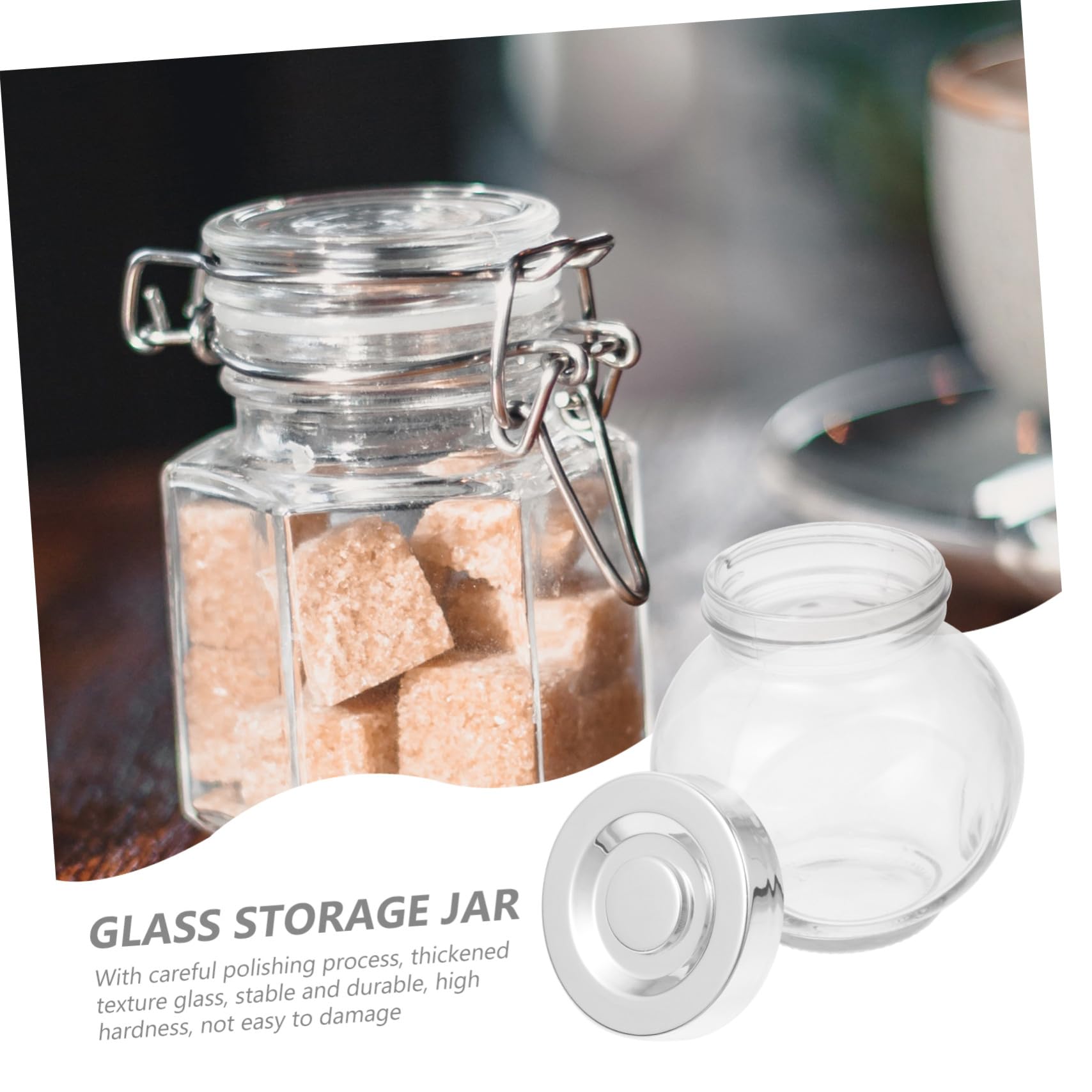 Lurrose 10 Stück Teiliges Mini glas Candy Vorratsgläser mit Transparentem Deckel Luftdicht Verschließbare Glasbehälter für Snacks Gewürze Tee Kräuter und Dekoration Robustes Dickeres Glas