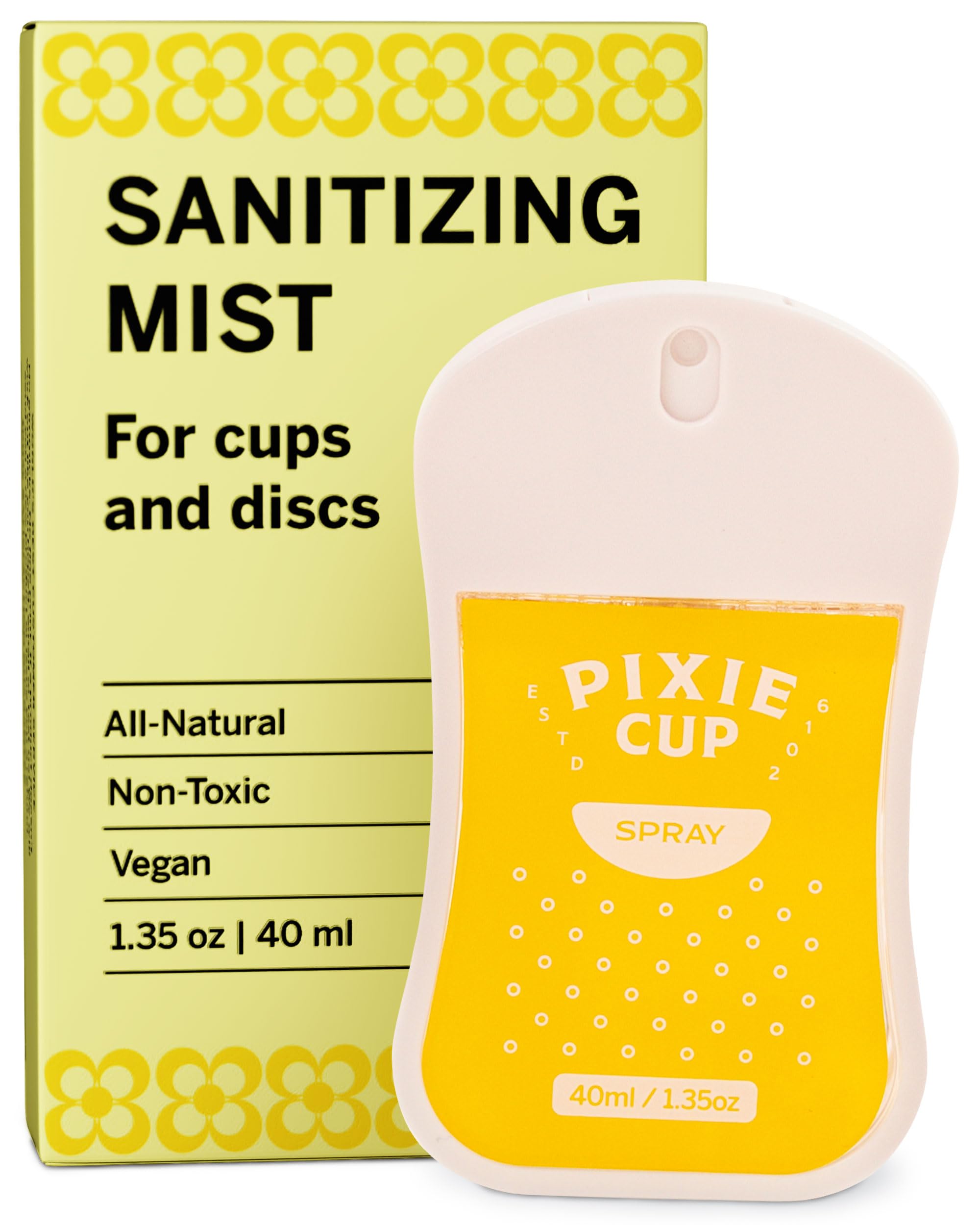 Pixie Hand Sanitizer - Essentials & Toiletries for Complete Sanitization in a Quick Spray - 100% Hypoallergenic & Plant-Based Ingredients - Travel Cleaner for Menstrual Cups & Period Discs & Much More