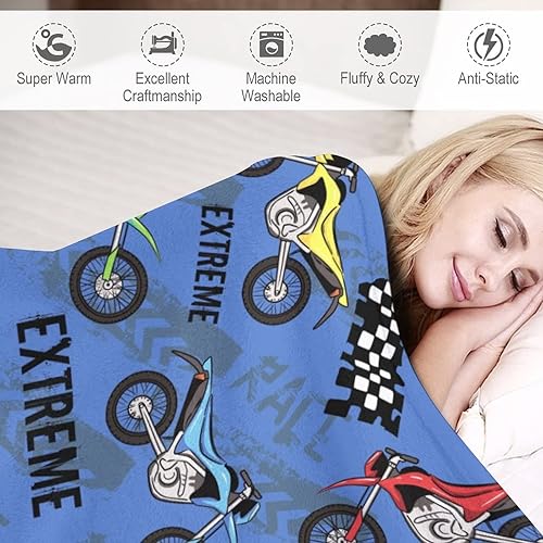 Miniatura 2 de Manta de motocicleta para automóvil, suave y cálida, para niños, adolescentes, regalos para sofá, dormitorio, sofá, oficina, automóvil, manta