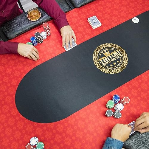 Miniatura 5 de Triton - Tapete de mesa de póquer portátil para 10 jugadores  cartas de póquer premium Triton para póquer Texas Holdem