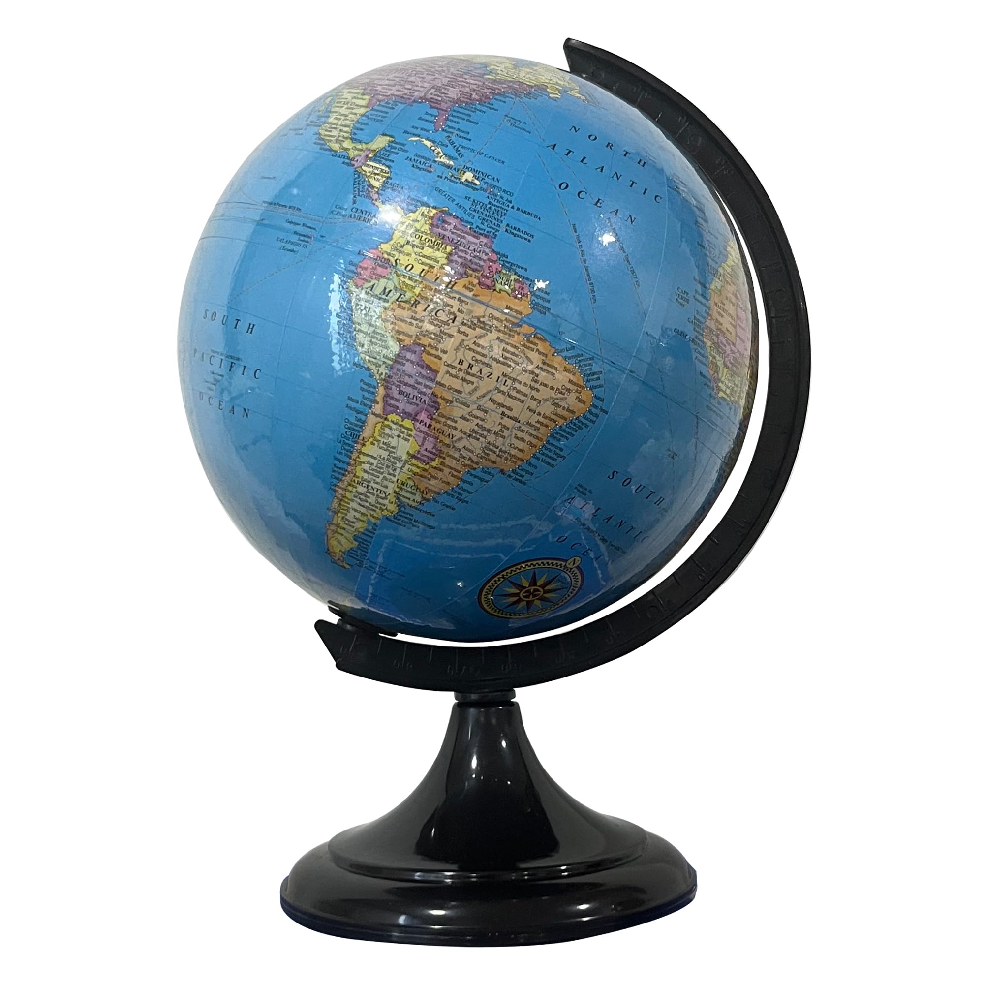 Antique/Educational Blue Decorative Rotating World Globe,Toy for Kids and Students Learning 10 Years/Office Table & Home Décor/Festival Gifting(20.cm Diameter,World Map)