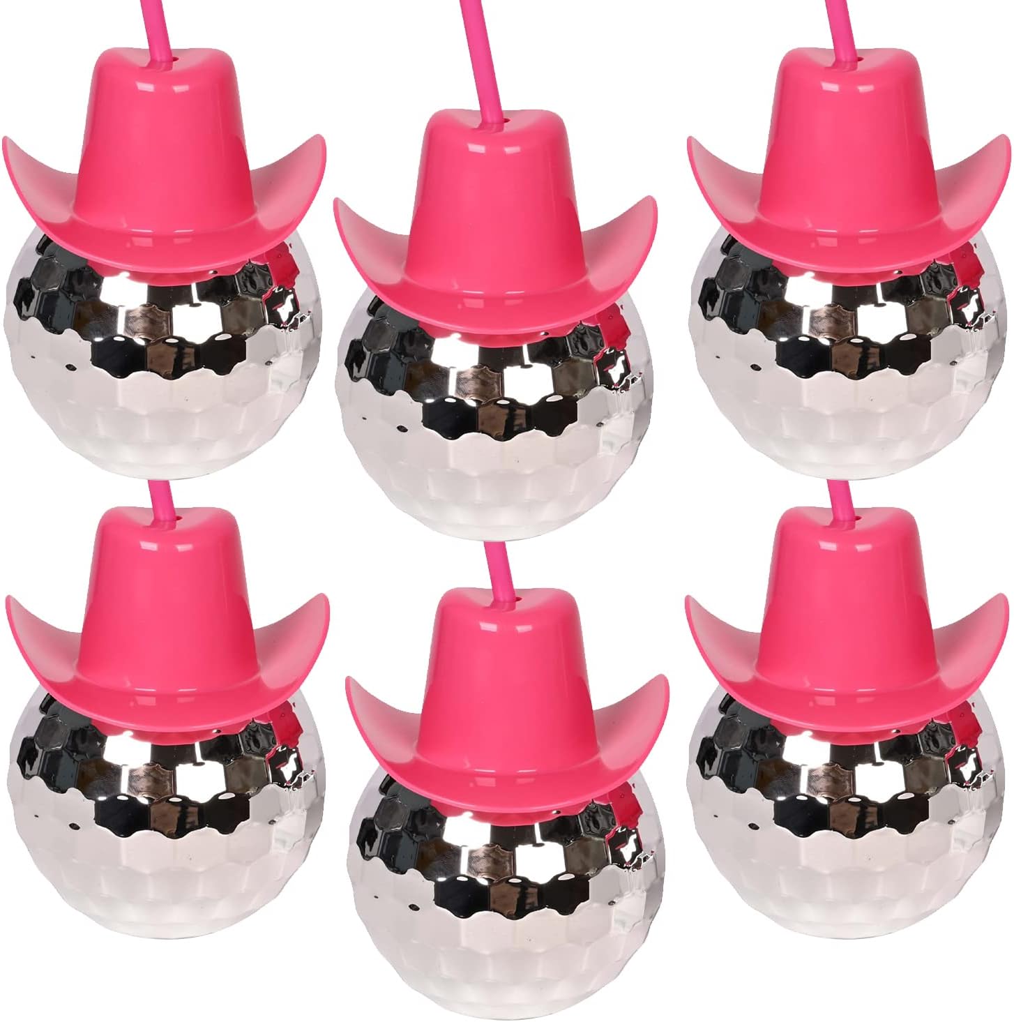 VAIPI Disco Ball Cup with Pink Cowboy Hat 20 oz Star Print