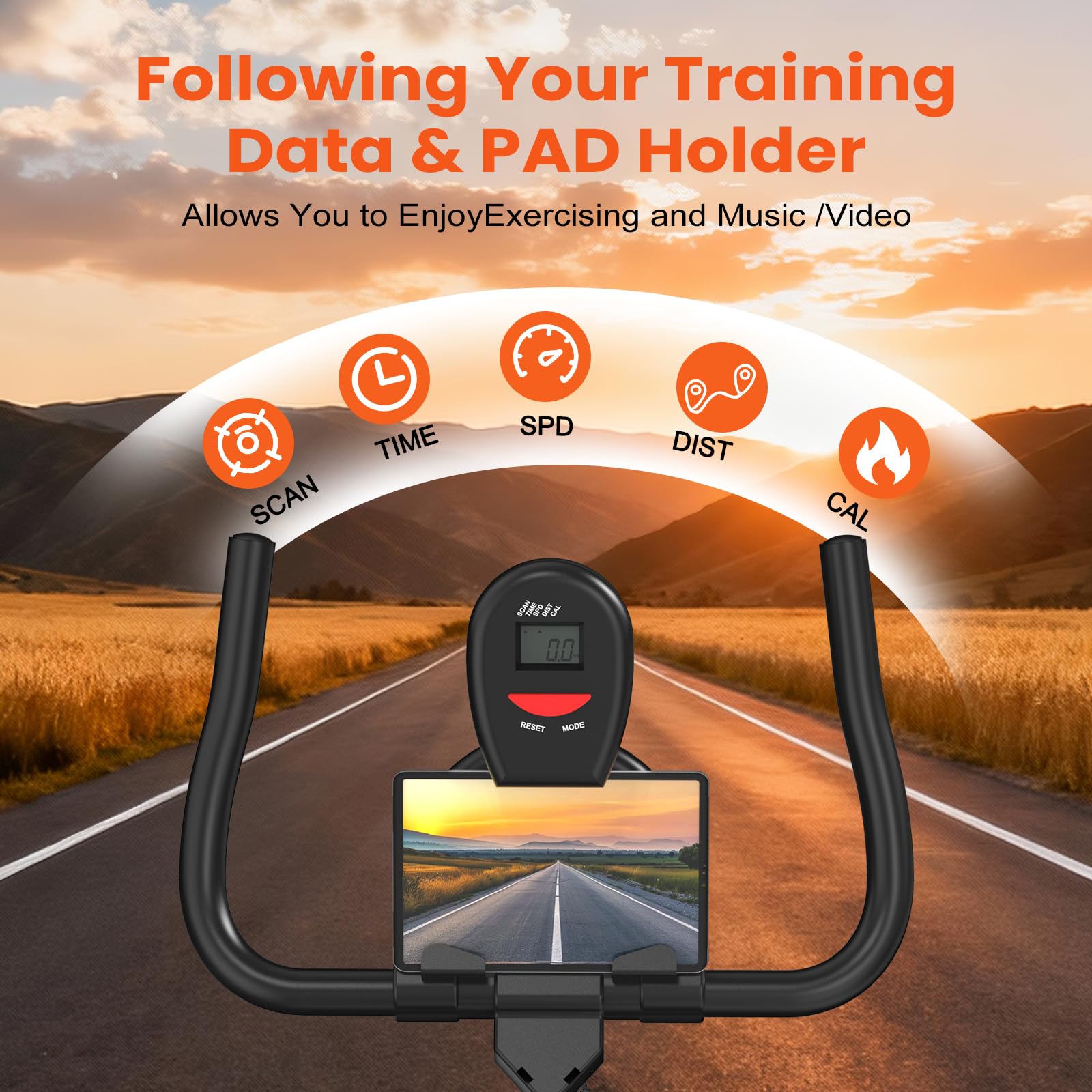 RELIFE REBUILD YOUR LIFE Exercise Bike Stationary for Home Indoor,Cycling Bike with Silent Belt Drive for Home Cardio,Brake Pad Resistance with djustable & Comfort Seat/PAD Holder/LCD Monitor.