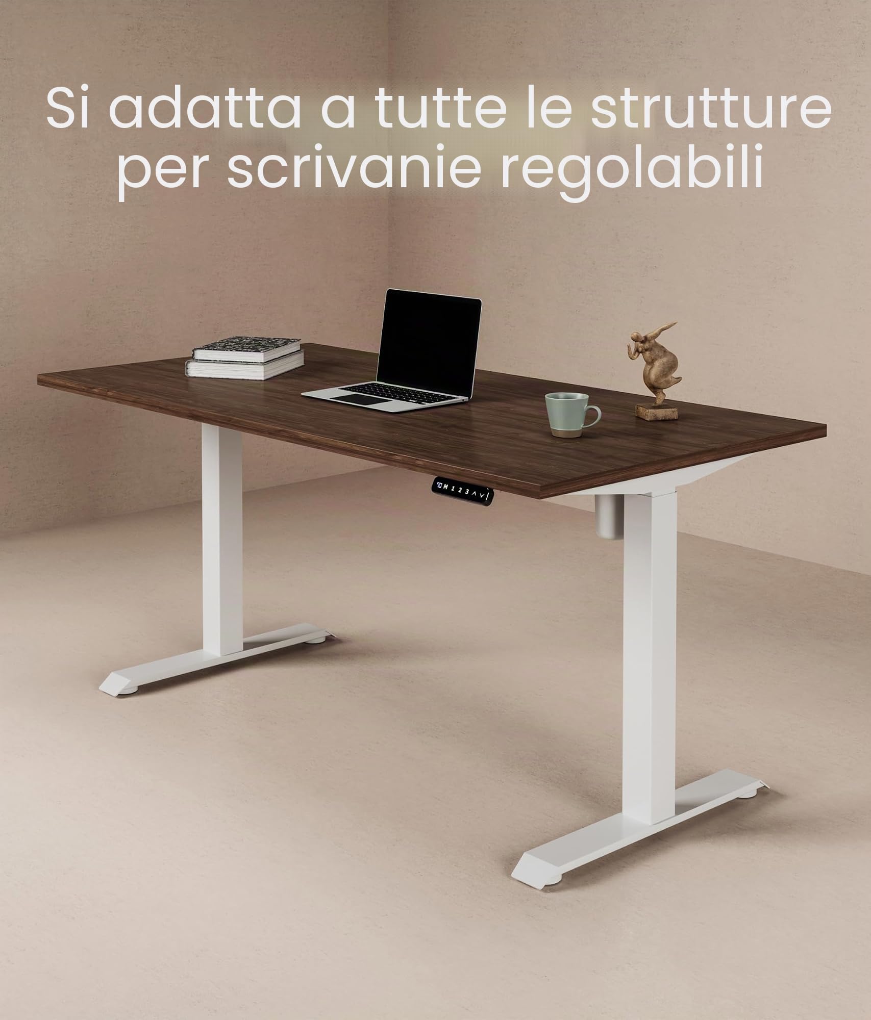 Desktronic Piano da tavolo 140 x 70 cm – Perfetto per scrivanie regolabili in altezza, tavoli da pranzo e altro – Prodotto in Europa – Piano da tavolo robusto e resistente da 25 mm