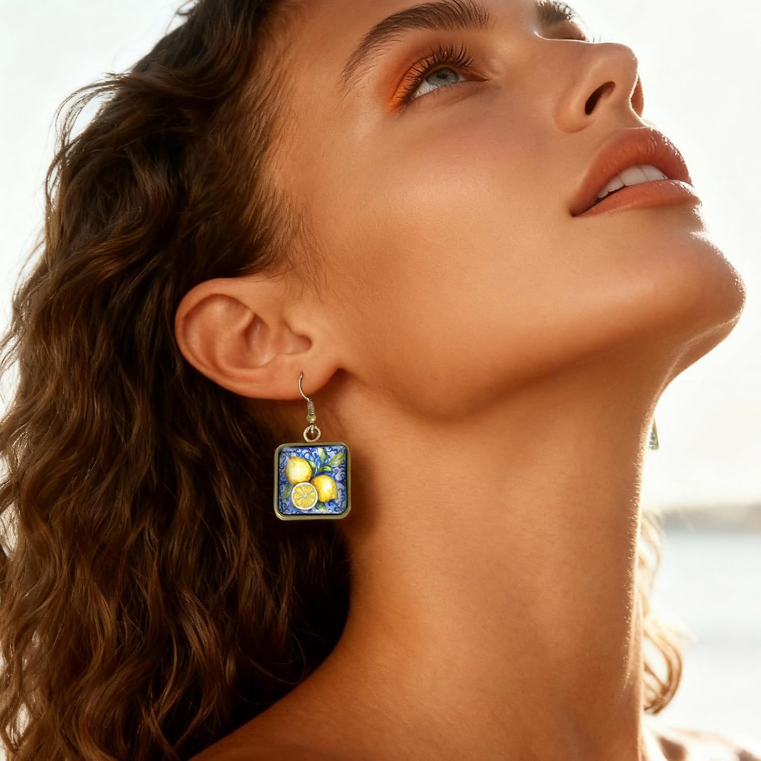 Lemon Earrings Orange Cute Fruit Earrings for Women Trendy Dainty Square Lime Earring Lemon Jewelry Accessories for Party Holiday Outfits Trendy Jewelry Gifts - Image 2