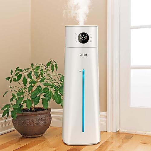 Humidificadores para dormitorio, humidificadores de niebla fría de llenado superior de 8 litros con 10 niveles de niebla ajustables, tiempo de