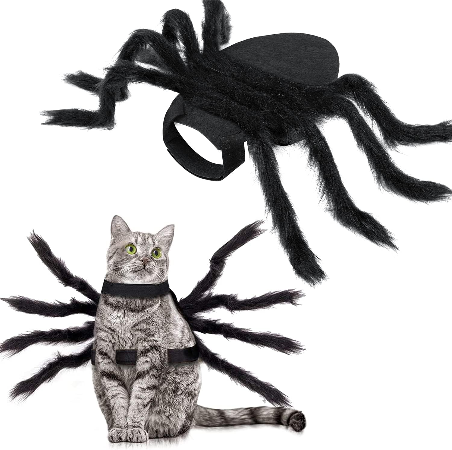 Halloween Spider Costume for Dog Cat, Halloween Pet Costume Halloween Decorations, Spider Decor Halloween Party Supply, Spider Cosplay Costumes with Adjustable Velcro for Small Medium Dogs and Cats
