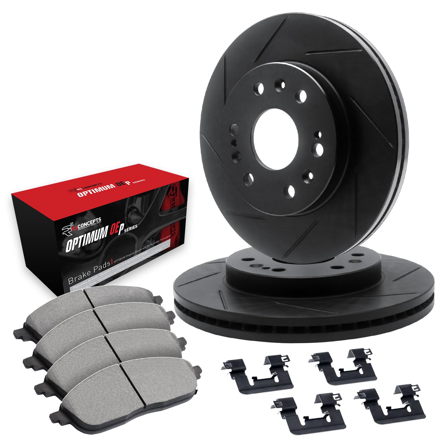 R1 Concepts Rear Brakes and Rotors Kit Rear Brake Pads Brake Rotors and Pads Optimum OEp Brake Pads and Rotors Hardware Kit|fits 2012-2020 Volvo