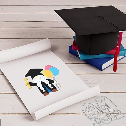 Miniatura 2 de GLOBLELAND 3 troqueles de corte de gnomos de graduación para libros de licenciatura, plantillas de estampado en relieve para decoración de tarjetas