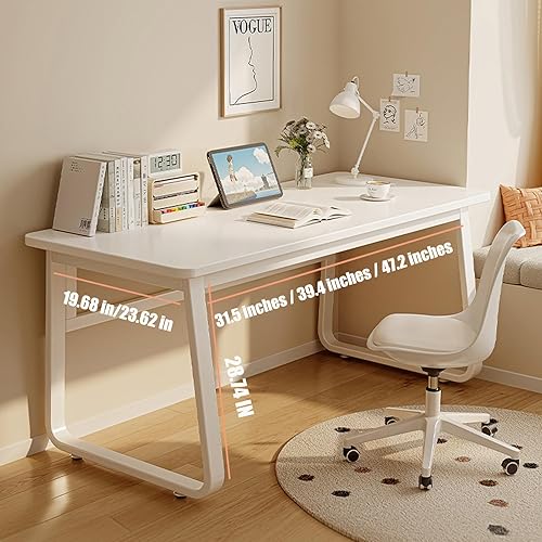 Miniatura 6 de Escritorio moderno de 39,4 pulgadas Mesa de computadora de estilo simple Escritorio de escritura de oficina industrial