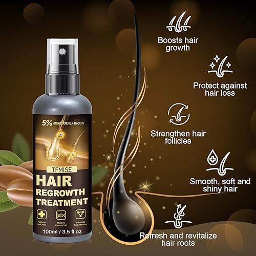 Miniatura 3 de Minoxidil Spray - 5% de minoxidil para hombres, productos de minoxidil para mujeres para el crecimiento del cabello, dispositivos de crecimiento del