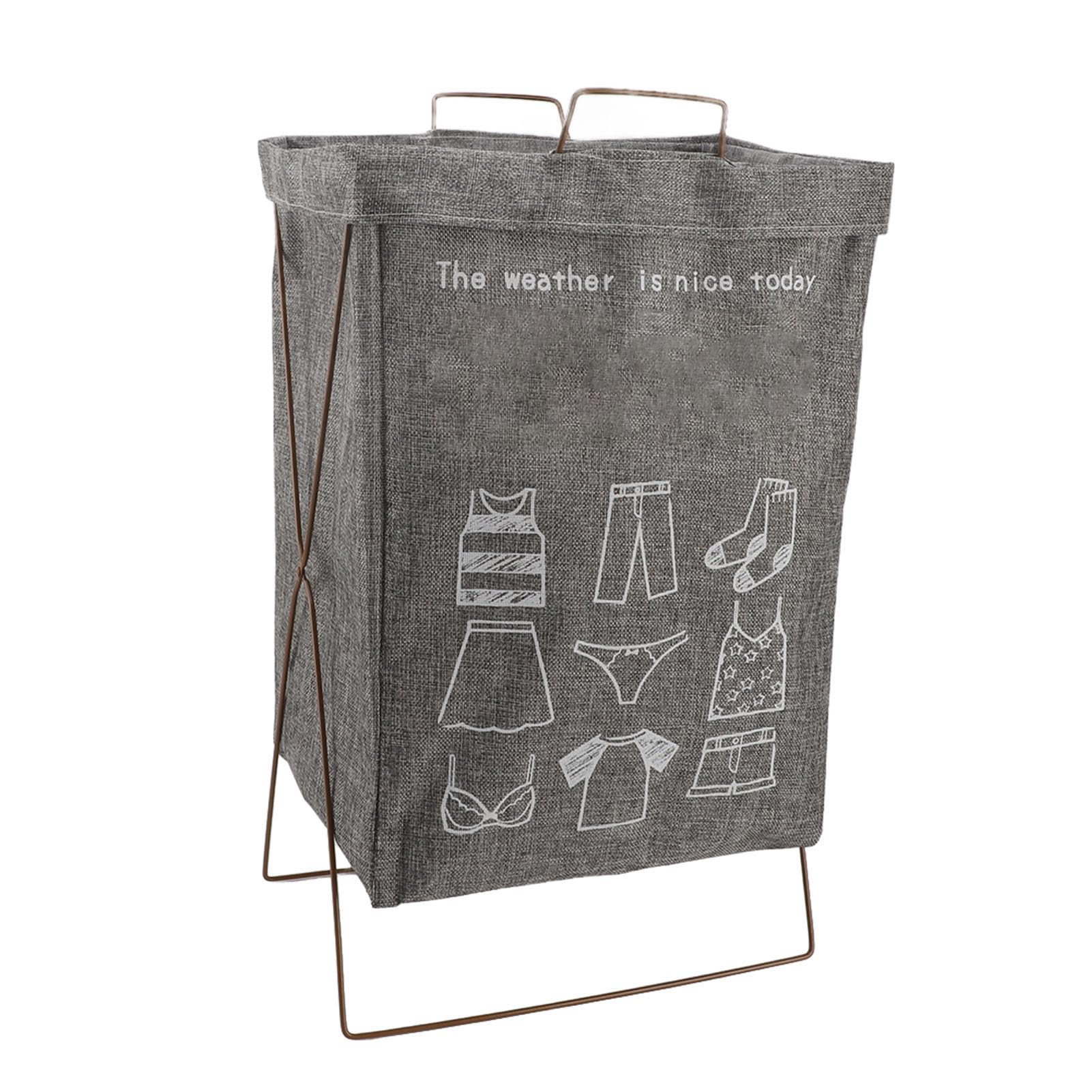 Panier à linge pliable en métal pour optimiser le rangement maison