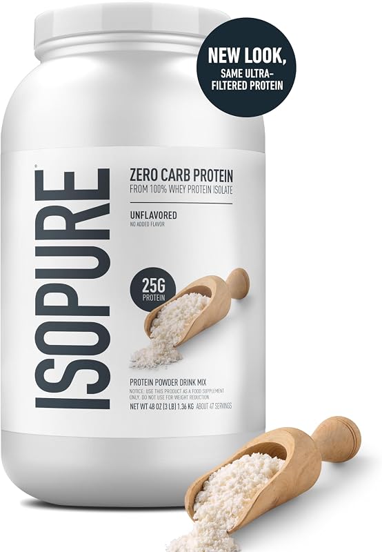 Isopure Zero Carb Whey Isolate Protein Powder, Unflavored 2.5 LB image 5