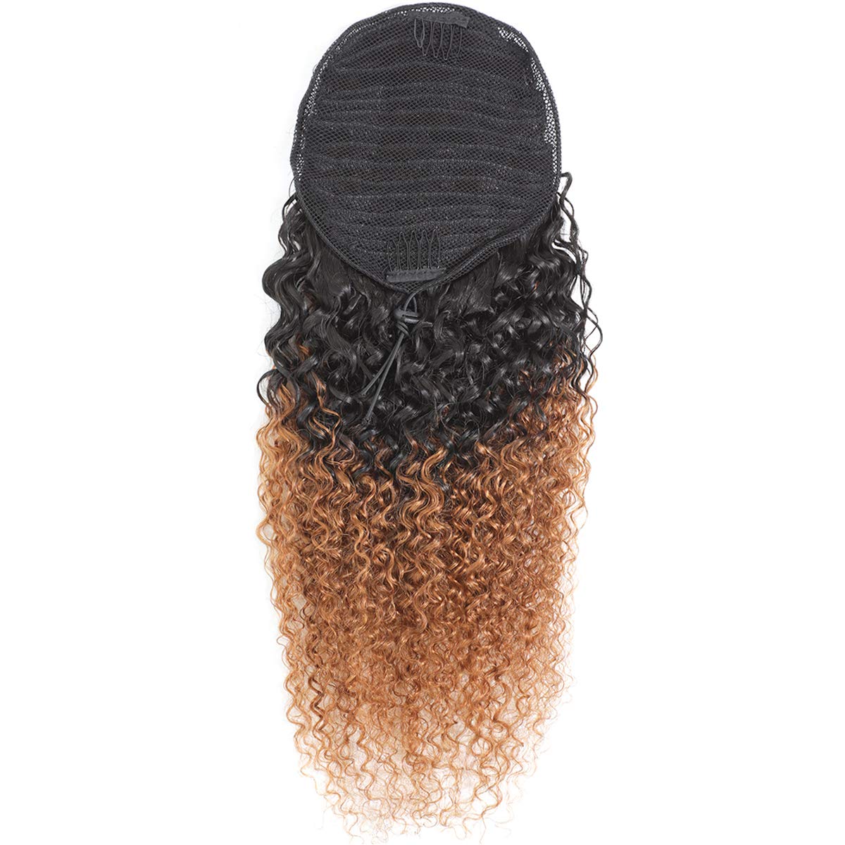 22" Long Curly Ponytail Hair Extension Drawstring Kinky Curly Pony Tail Hair Piece for Black Women Girls Quality Real Human Hair Clip in Ponytail Hair