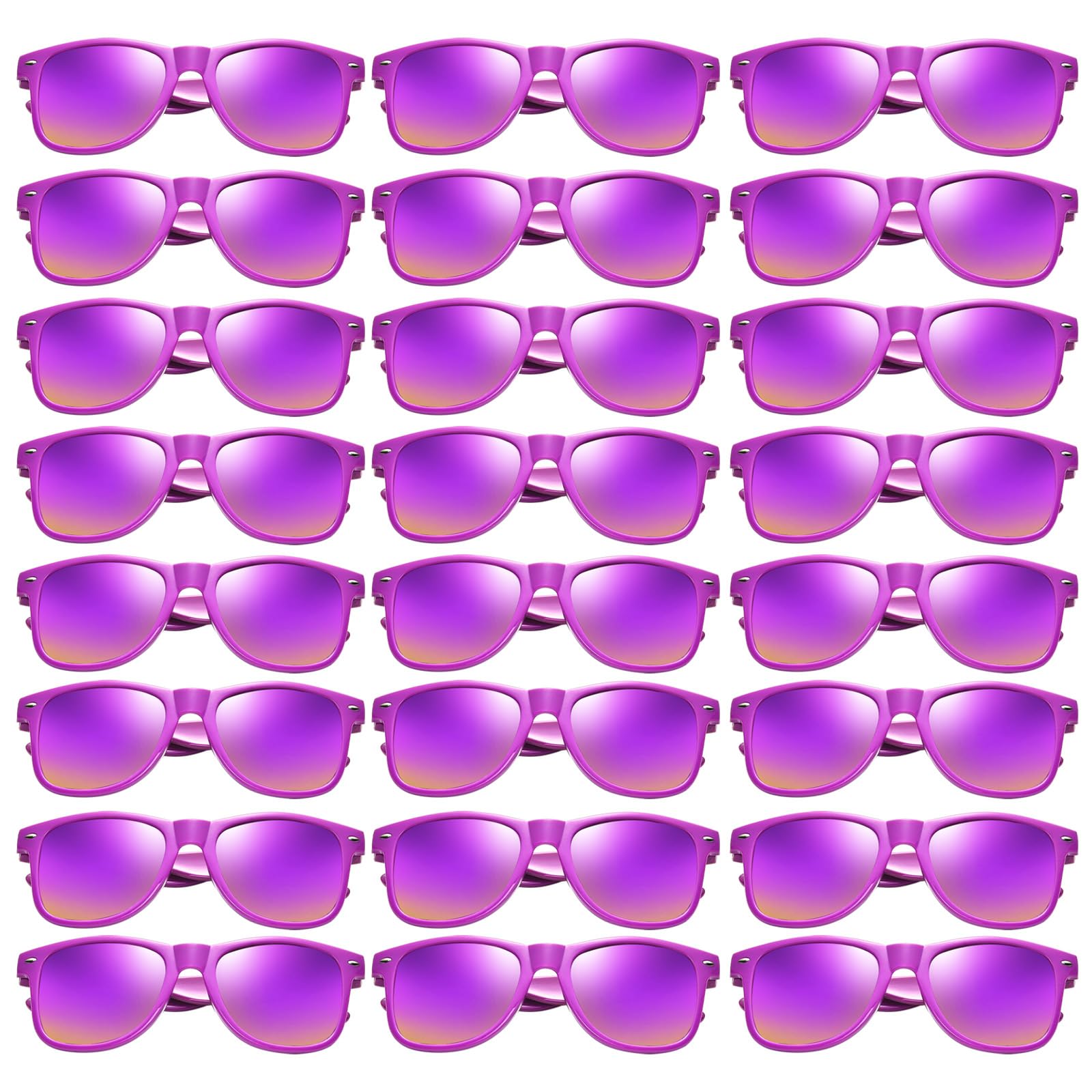12 24 Pack Wholesale Colorful Mirror Reflective Sunglasses Bulk Neon 80s 90s Sunglasses Party Favors Unisex