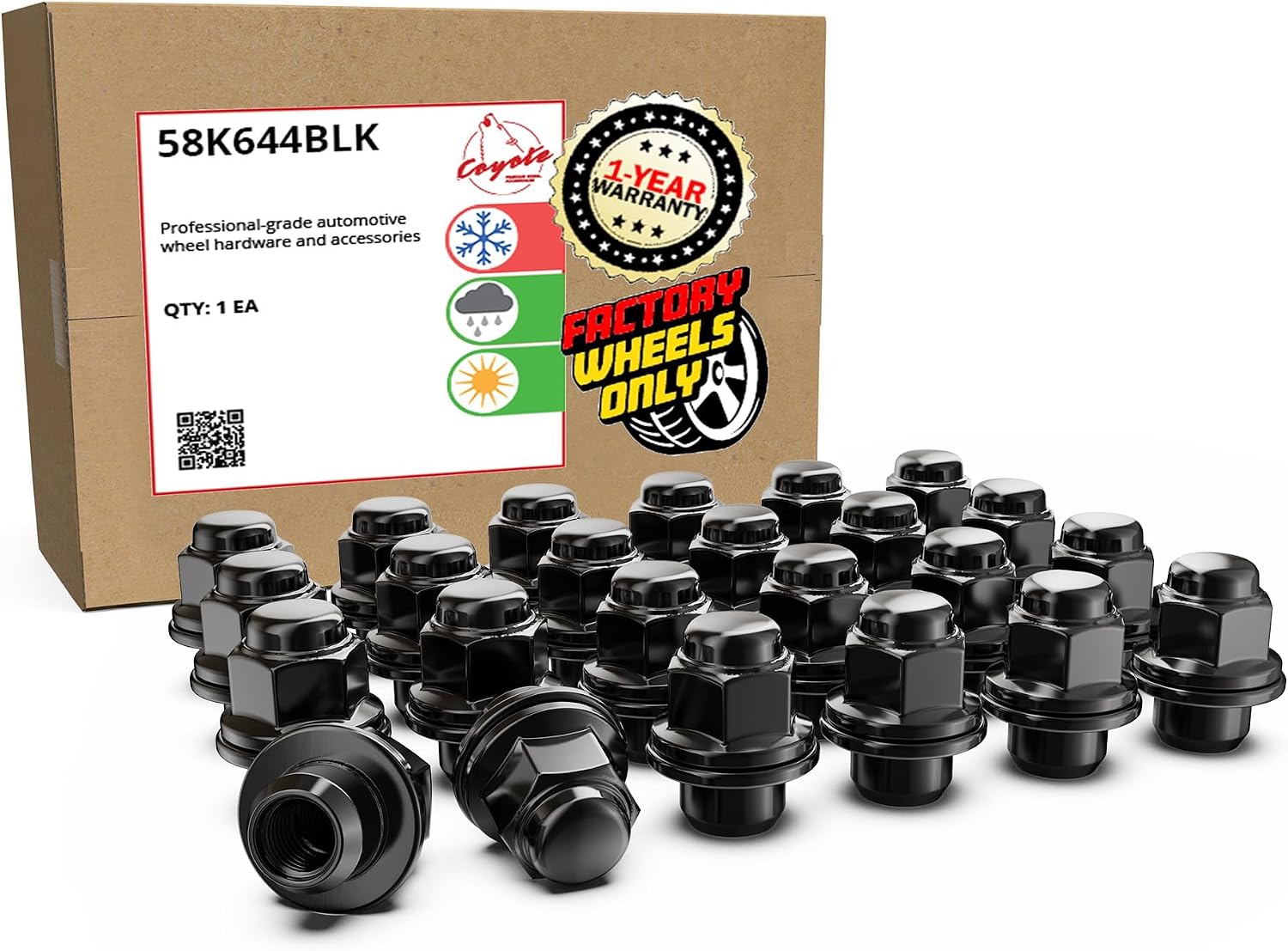 Wheel Accessories Parts 20 Pcs M14x1.5 14x1.5 Thread OEM Factory Style Lug Nuts 1.8" Long Chrome 7/8" 22mm Hex Fits Toyota Tundra Land Cruiser Sequoia 90942-A1001 ｜ 611-277 ｜ 90942-01103
