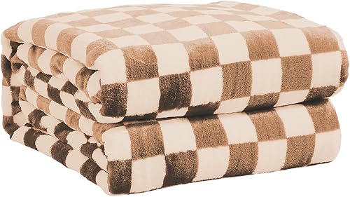 Miniatura 35 de FY FIBER HOUSE Manta de cuadros rosa intenso para sofá, cobija suave y acogedora con diseño a cuadros, 50 x 60 pulgadas Rosa Hot,Negro,Negro y