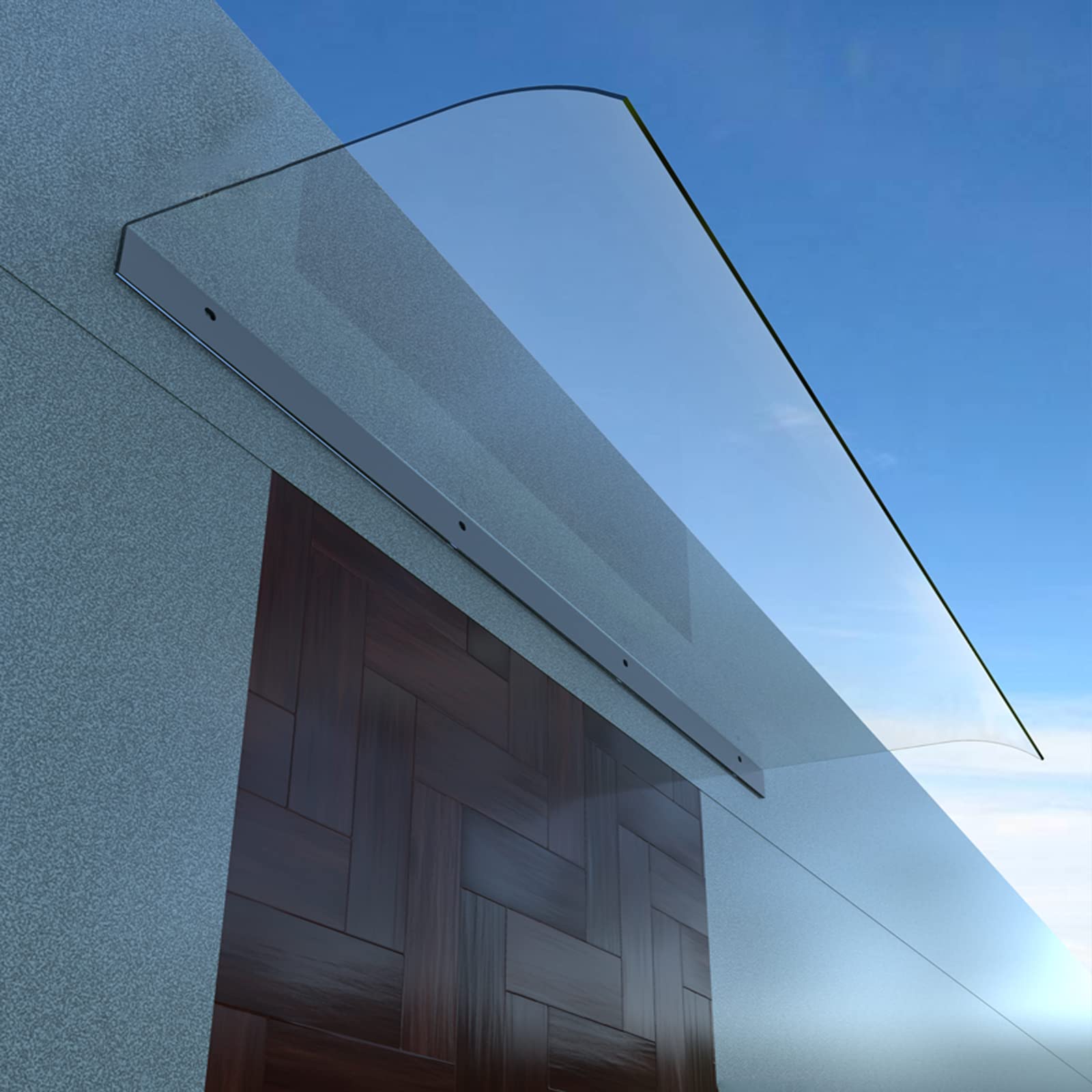 Auvent de porte en arc transparent de 3,5 mm pour abri de pluie de porche