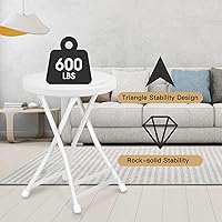 Vista 24 de Taburete plegable de 24 pulgadas con asa, taburete de bar plegable con pies antideslizantes, silla plegable, taburete plegable para interiores