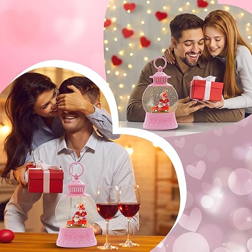 Miniatura 92 de Globo de Nieve Cardinal, Globo de Nieve Musical de Muñeco de Nieve Navideño tipo Linterna con Luces con Temporizador de 6H a Batería y Alimentado