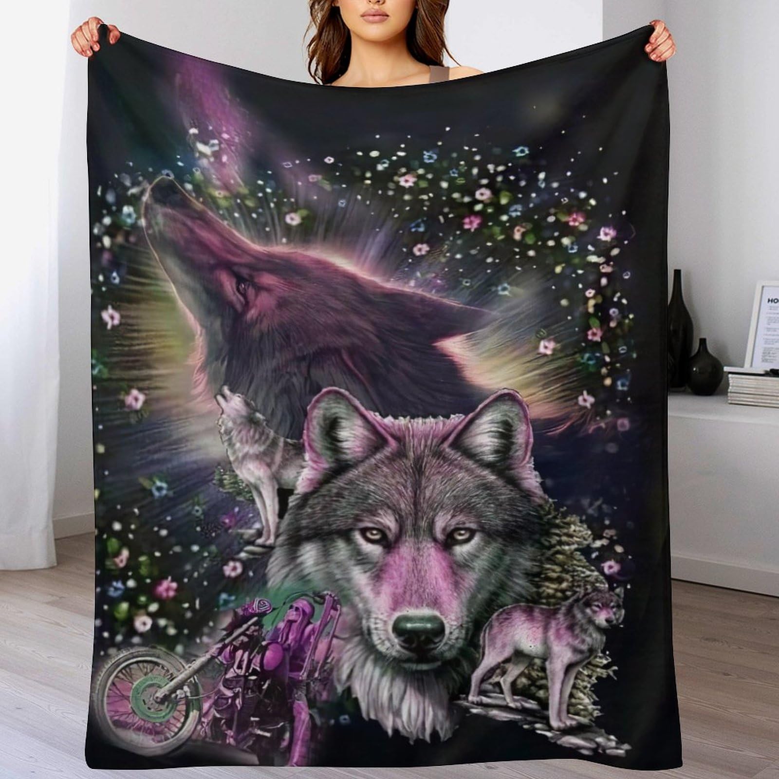 Couverture loup chaude lavable pour frissonner de plaisir sur le lit