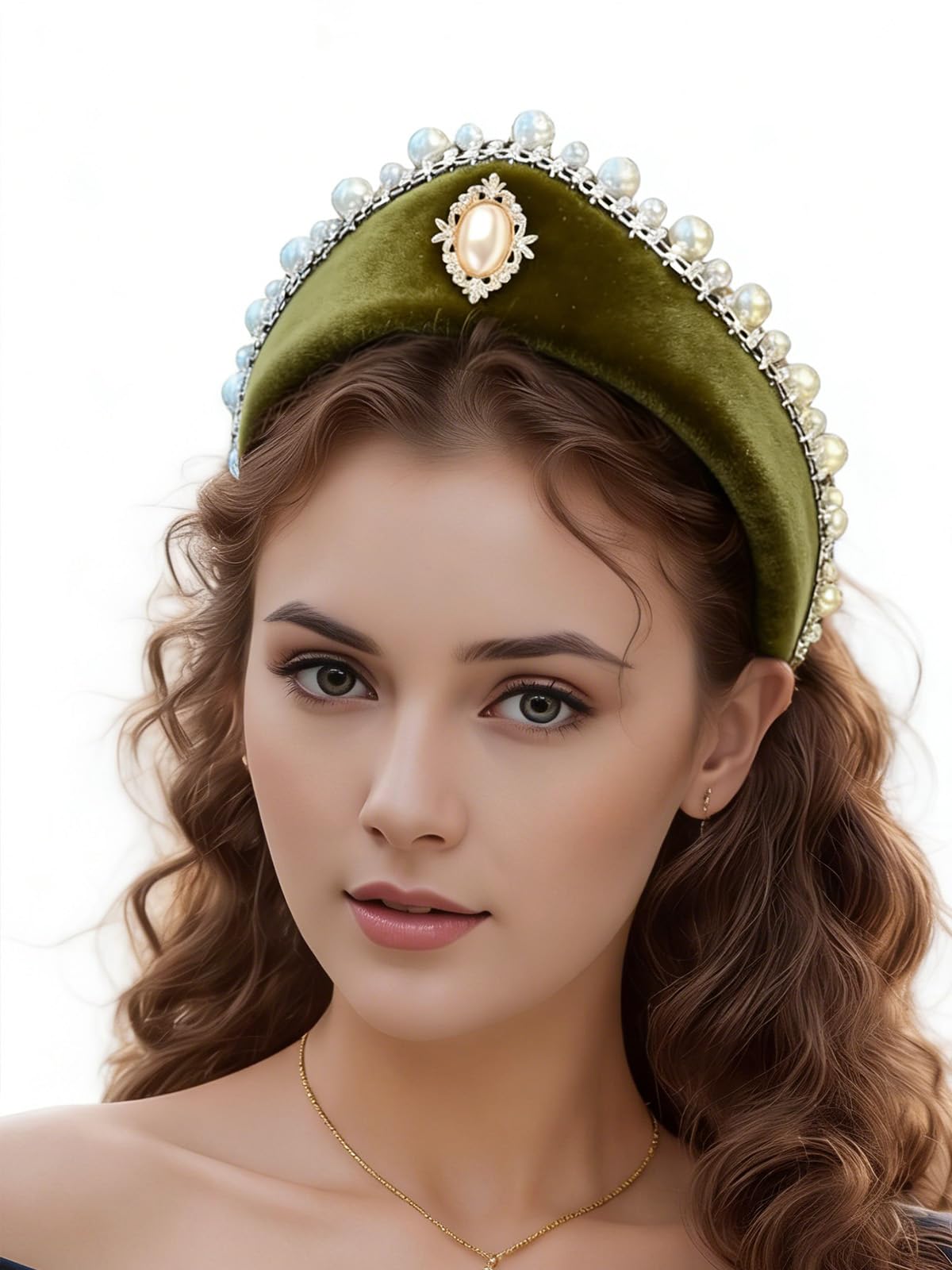 Unykaflor Victorian Vintage Headwear, Tudor Elizabethan Princess Coronet Headpiece Hair Accessories for Renaissance Costume Cosplay