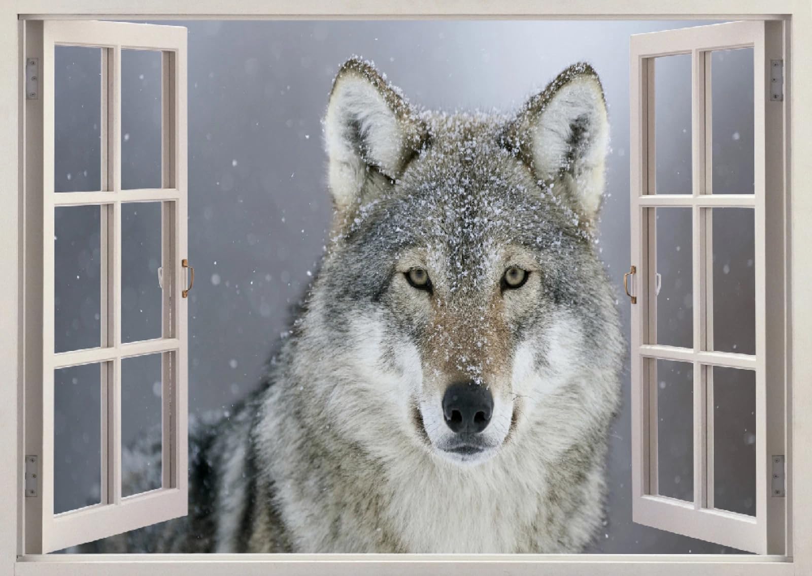 Vinilos Decorativos 3D Rotos Animales Lobo Tatuaje de pared vinilo extraíble decoración del hogar Calcomanías impermeables para Guardería Habitación Decoración de pared 70x122cm