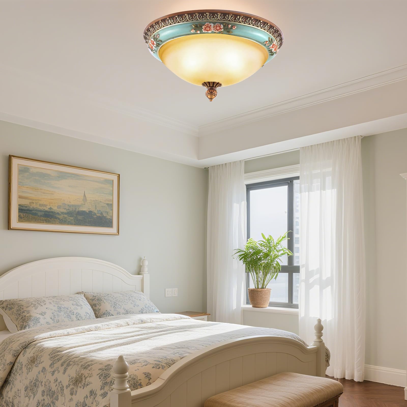 Deckenlampe Vintage Landhausstil, Ø 34cm, LED 24W, 3000-6000K