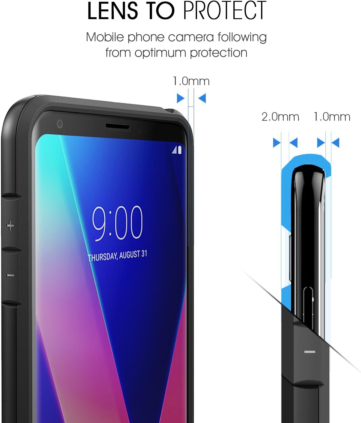 SPARIN Case, Dual Layer Black Tough Phone Case,Black