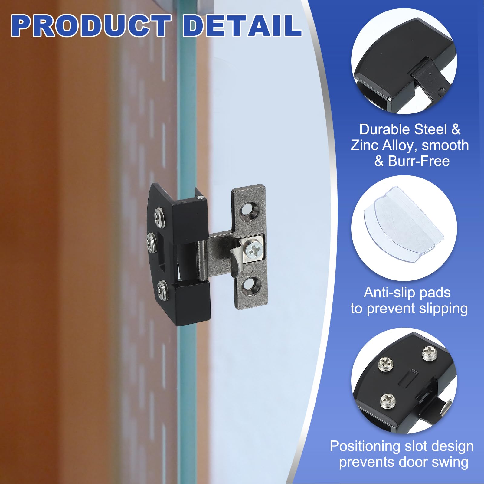 PATIKIL 1-7/16" Cabinet Glass Door Hinge - Image 3