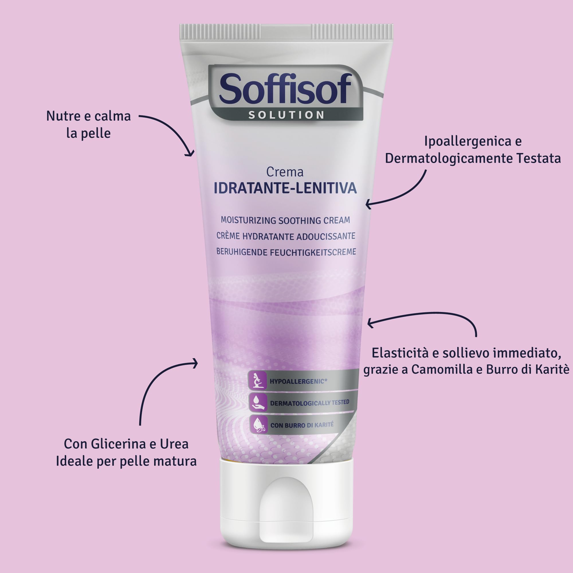 Soffisof Crema Idratante Lenitiva 200ml Pasta Barriera Urea Lenisce Bruciori Rossori