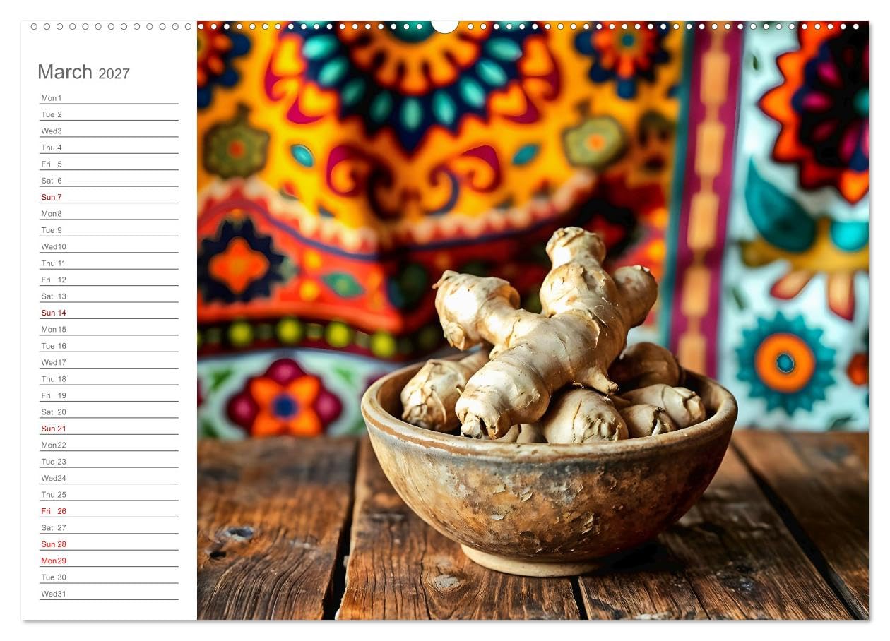 Superfood Dreams - AI art for gourmets (High Quality Premium Wall Calendar 2027 DIN A2 landscape),CALVENDO 12 Month Wall Calendar: Superfoods in their most beautiful form. A unique AI art calendar