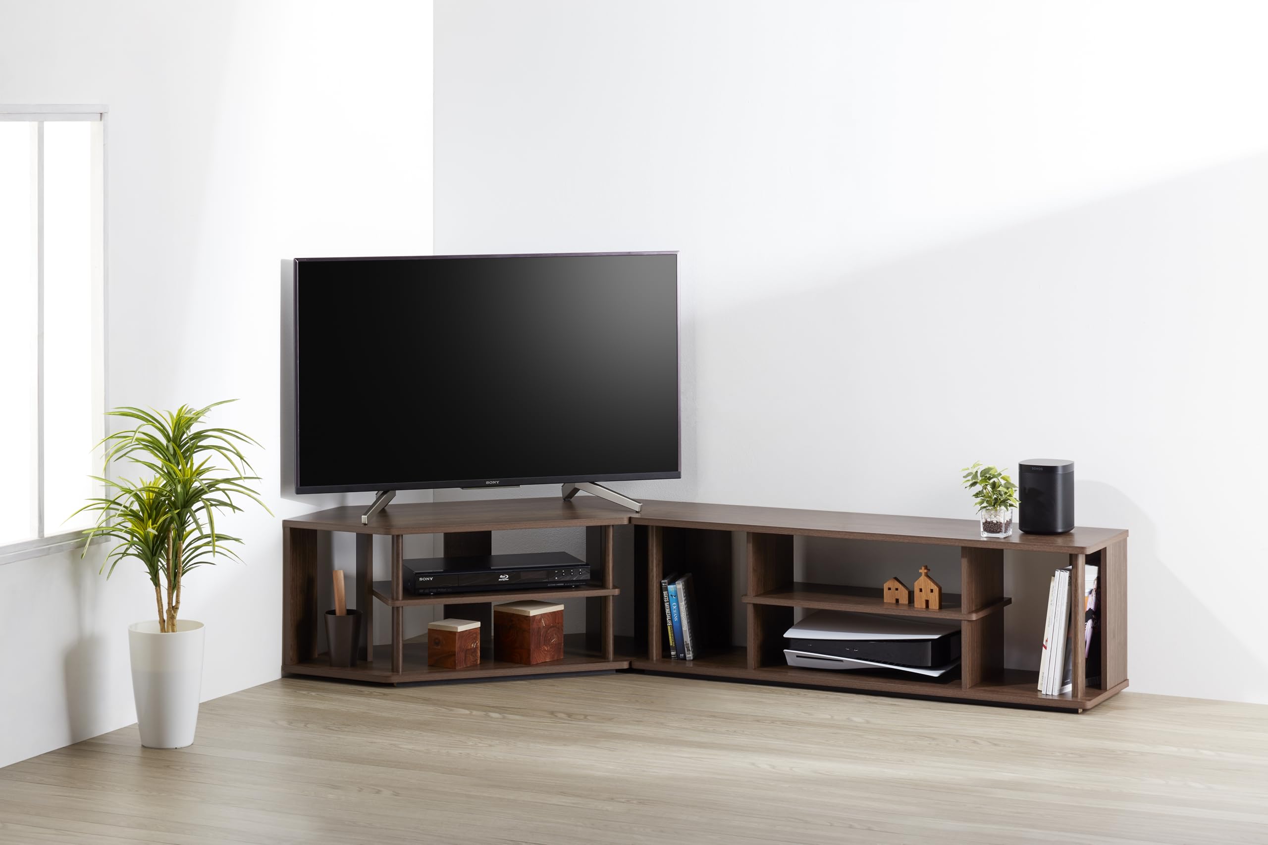 ASAHIWOOD テレビ台 収納棚付き Amazon｜朝日木材加工(Asahiwood) テレビ台 コーナーラック atra 43型