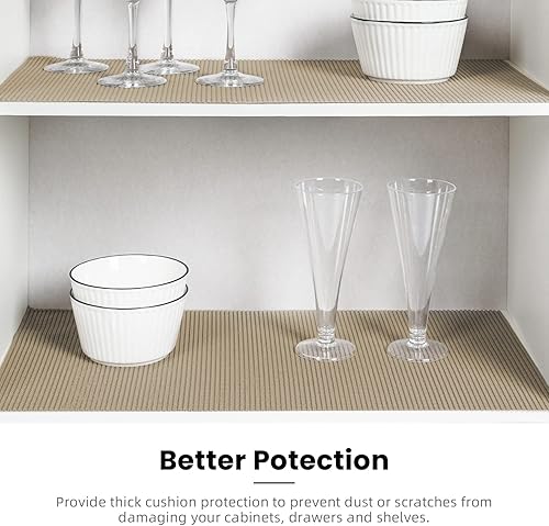 Miniatura 5 de BAGAIL - Forro de cajón no adhesivo de 12 x 10 pies para armarios de cocina, forros gruesos de agarre fuerte para escritorio, estantes, cajones de