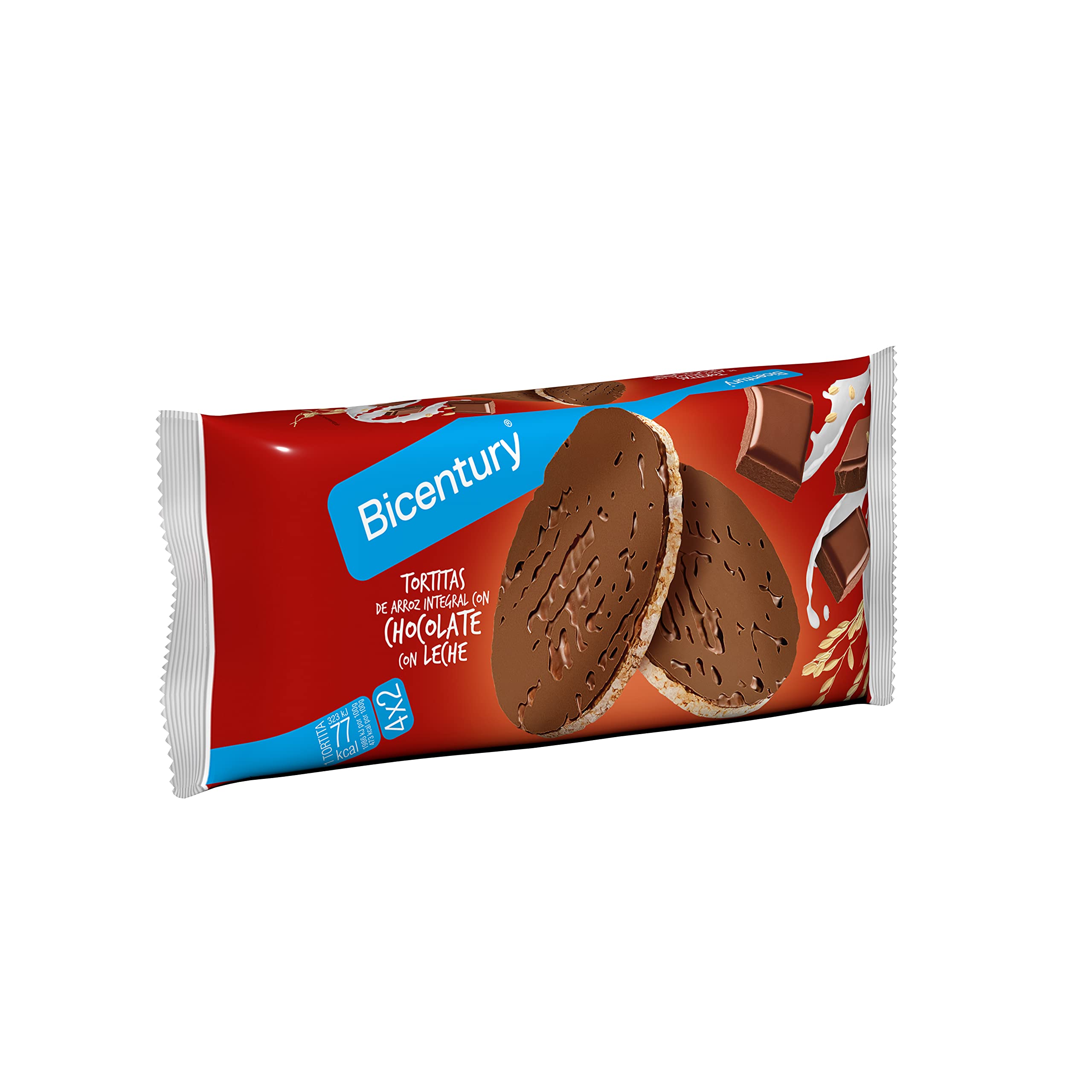 Bicentury - Tortita de arroz integral con chocolate leche (14 unidades)