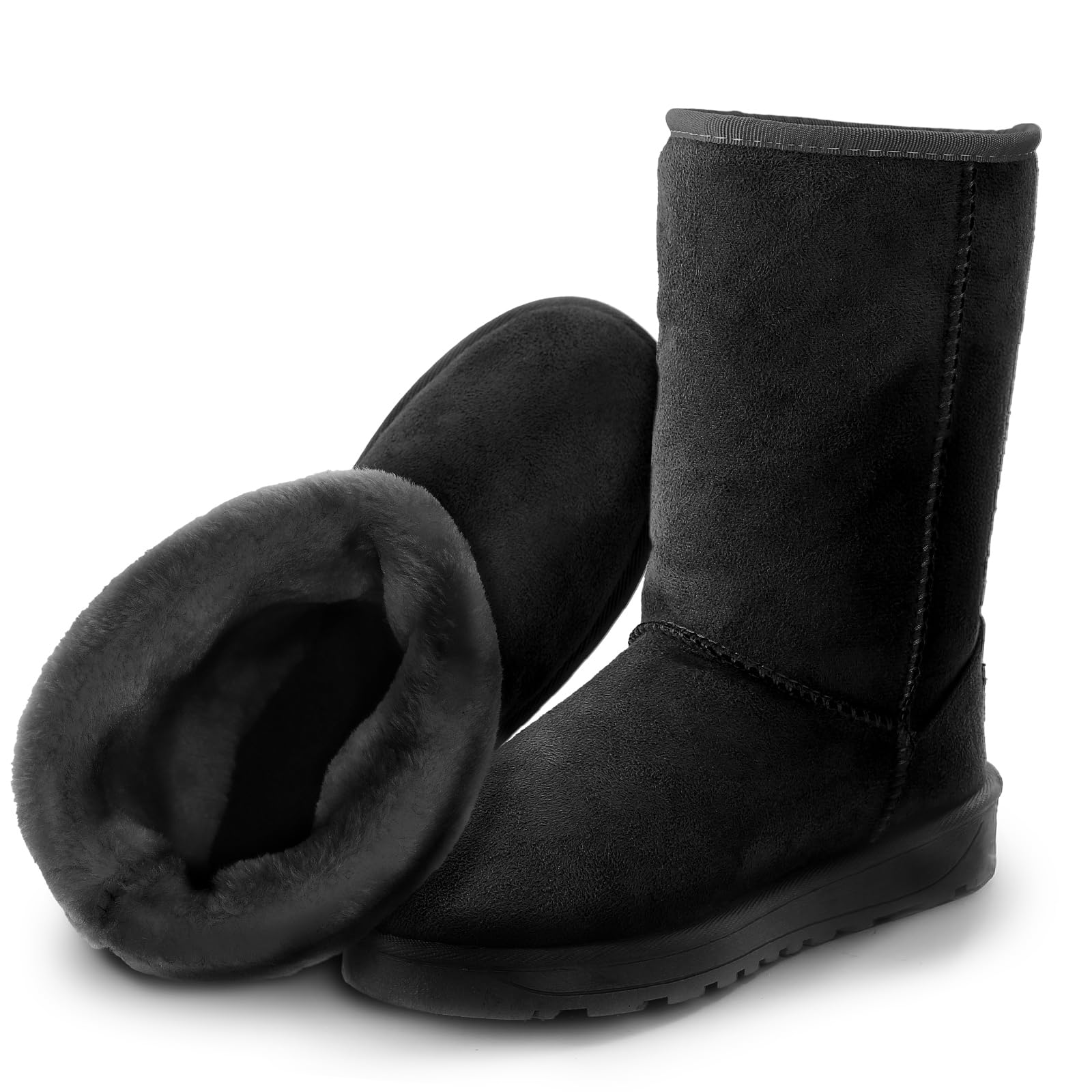 Womens Snow Boots for Winter Waterproof Mid-Calf Warm Fur Lining Boots Ultra Comfortable Outdoor Shoes Classic