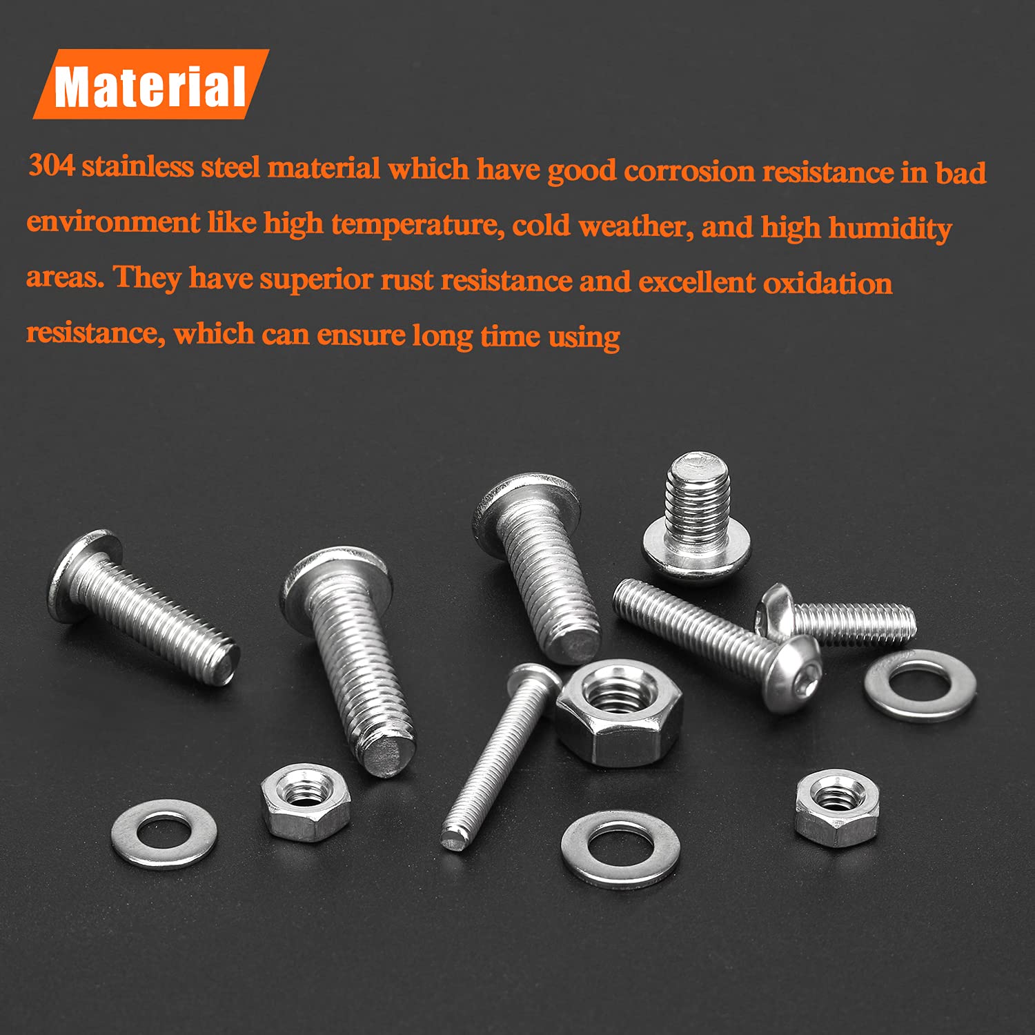 Stainless Steel Screws Bolts Kit - 810 Pcs M3-M6 -3