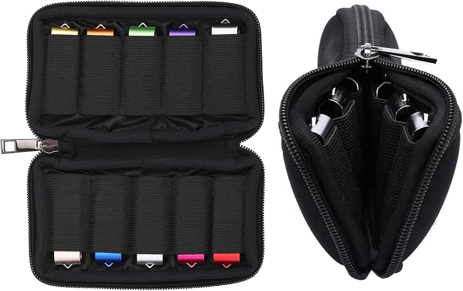 USB Flash Drive Case TATMOHIK Memory Stick Storage Bag Thumb Drive Case Organizer for USB Sticks, Zip Drive Case, Jump Drive Case, USB Case (Black/10 Slots)