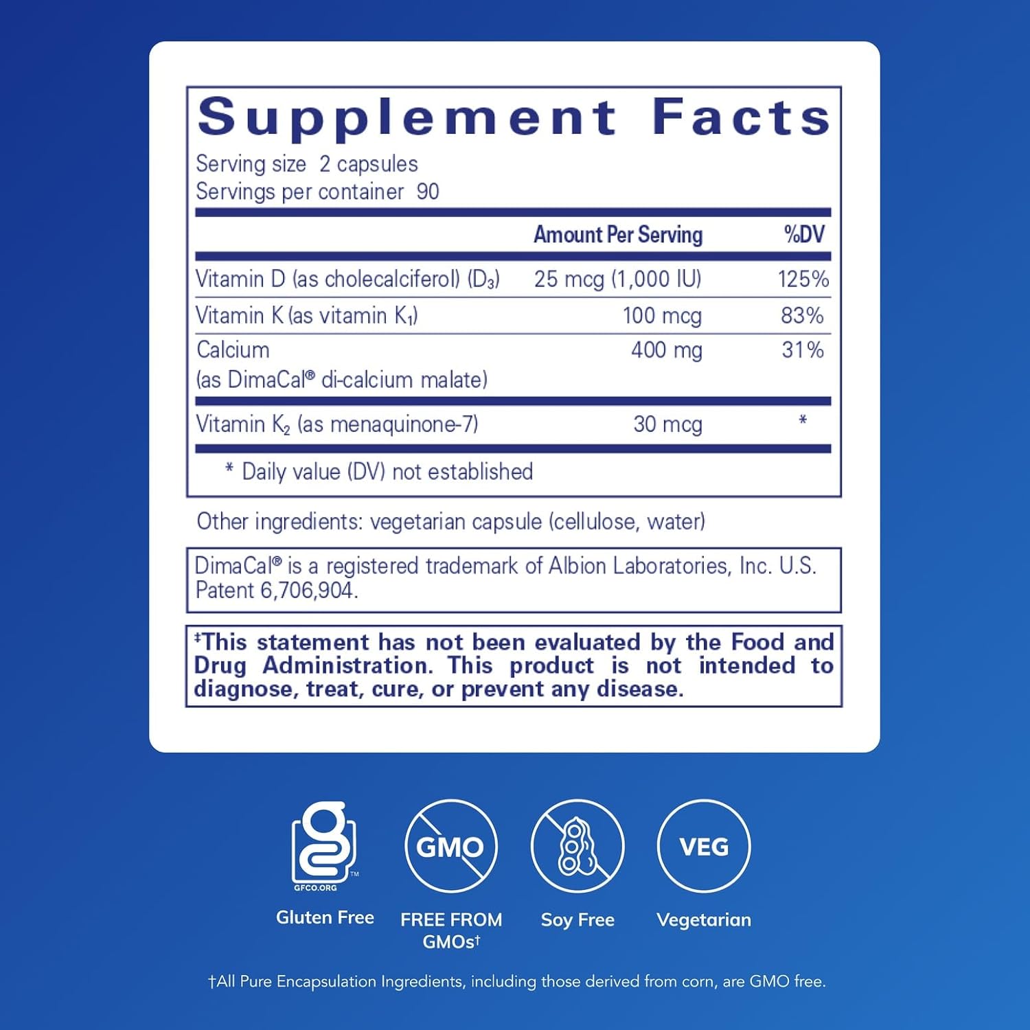 Pure Encapsulations Calcium K/D | Supplement for Bone Strength, Immune System, Colon, and Cardiovascular Health* | 180 Capsules - Image 2