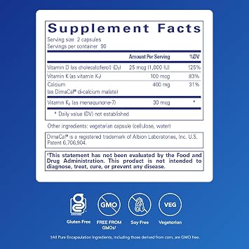 Pure Encapsulations Calcium K/D, 180 Capsules