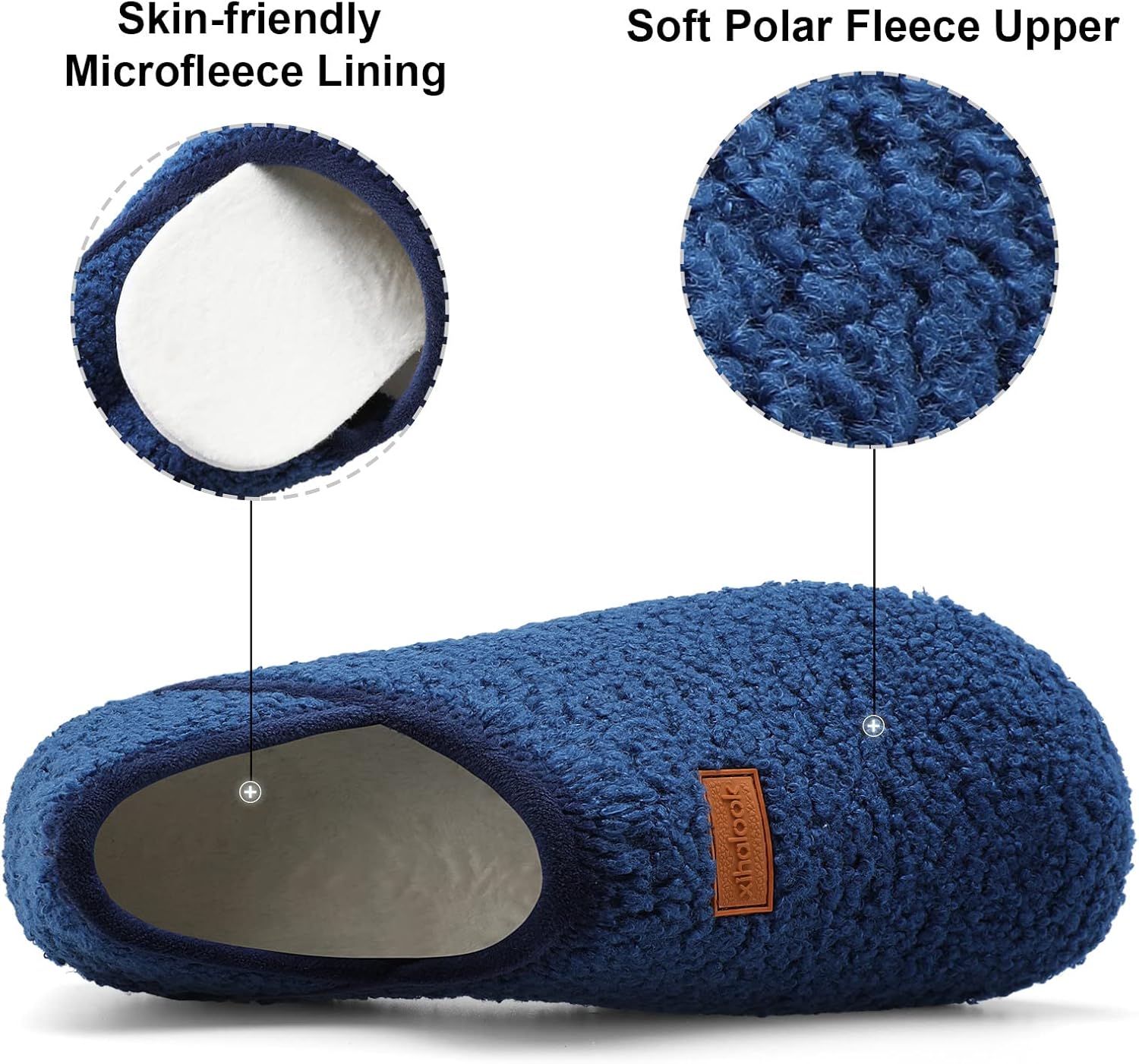 XIHALOOK House Slippers for Women Men Cozy Sock Shoes with Soft Rubber Sole Slip On for Indoor/Outdoor - Image 4