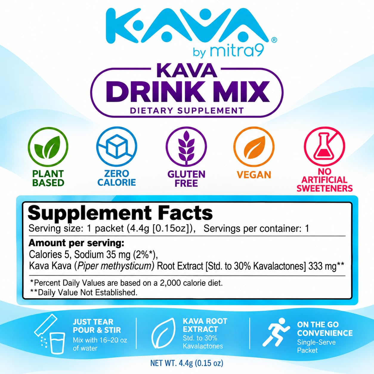 Mitra9 Kava Drink Mix, Variety Pack, 10 Kava Sticks, 0.15 Oz Each, 4 Flavor — Amazon image 2