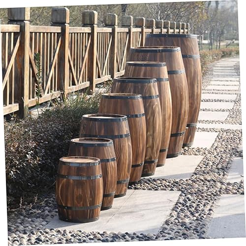 Miniatura 8 de Maceta de barril de madera de roble envejecimiento, barriles de barril, maceta para suculentas, cubo de madera pequeño, maceta de jardinería, maceta