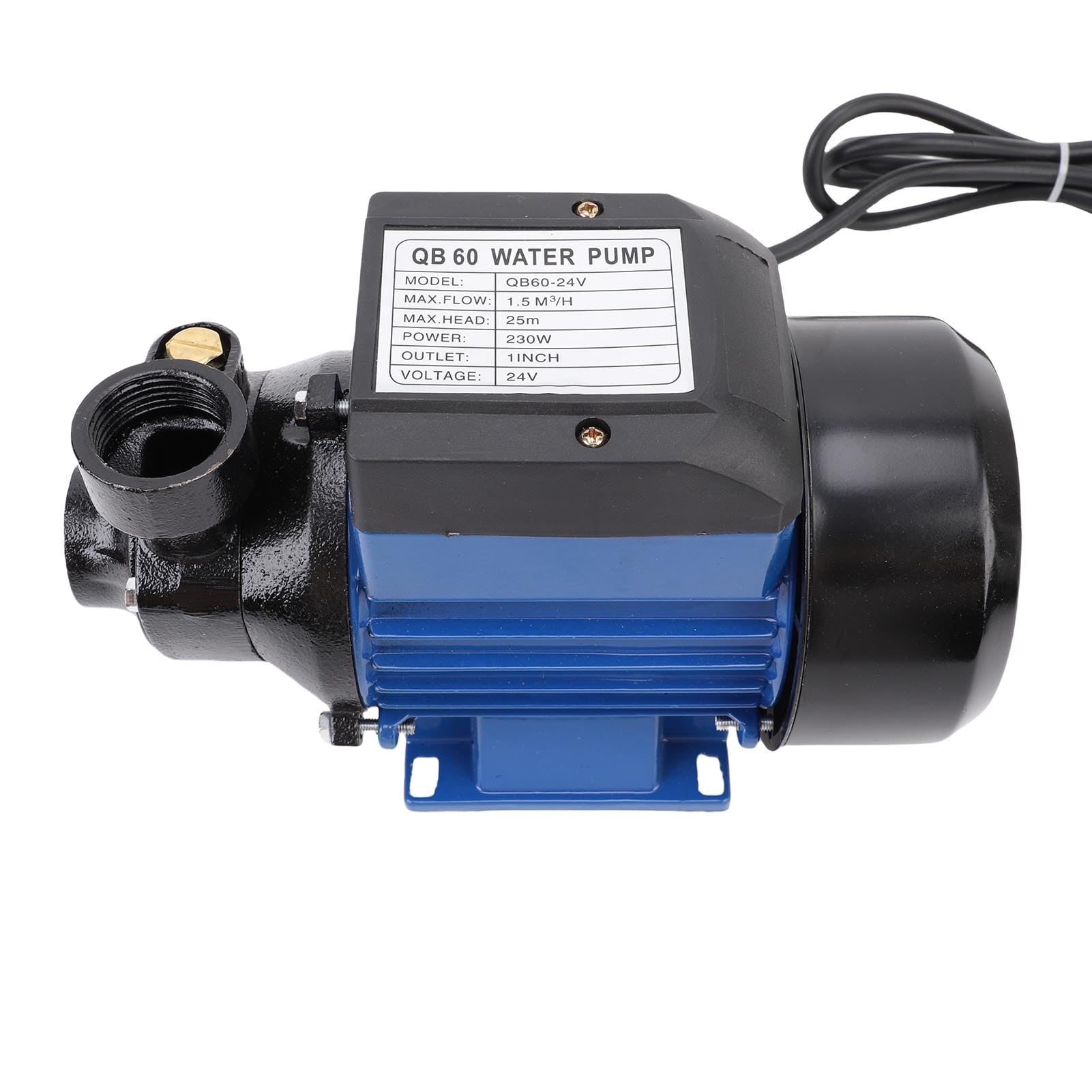 Pompa Wodna 24 V, 230 W, wysokość Podnoszenia 25 M, wydajność Przepływu 1,5 M³/h, 3200 Obr./min, z odlewaną obudową aluminiową i płytą ze Stali Nierdzewnej, do Domowego