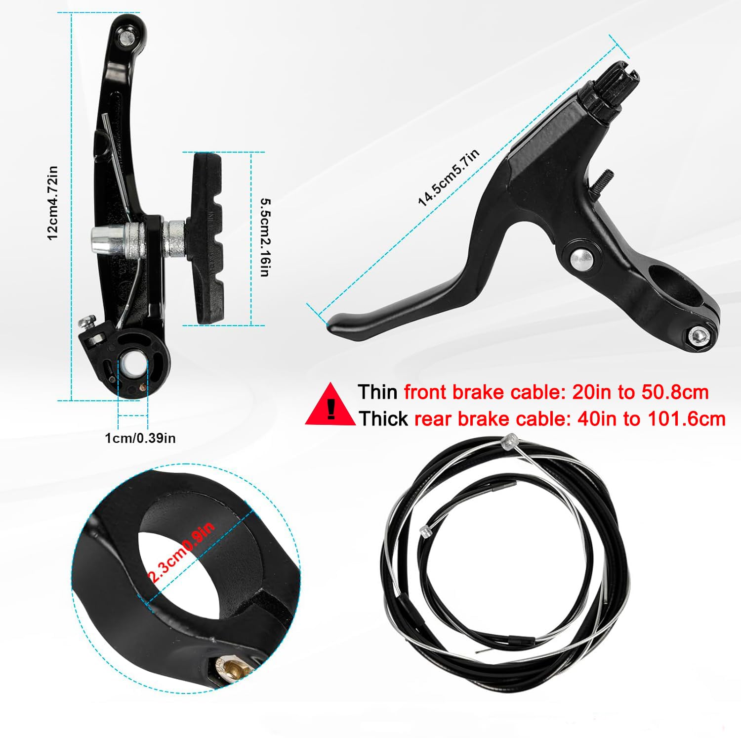 Libershine Jeu De Freins à Disque De Vélo, Kit Complet Avec Leviers En Alliage D'Aluminium, Freins De Type Mountain V, Convient Pour VTT, Vélo De Route Et BMX