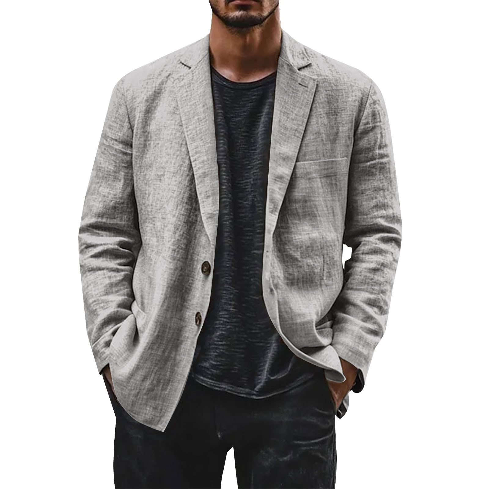 Generisch Linnen blazer voor heren, colbert licht ademend colbert oversized los sportcolbert vrije tijd outdoor blazer zacht comfortabel overgangsjas Generisch Linnen blazer voor heren, colbert licht ademend colbert oversized los sportcolbert vrije tijd outdoor blazer zacht comfortabel overgangsjas