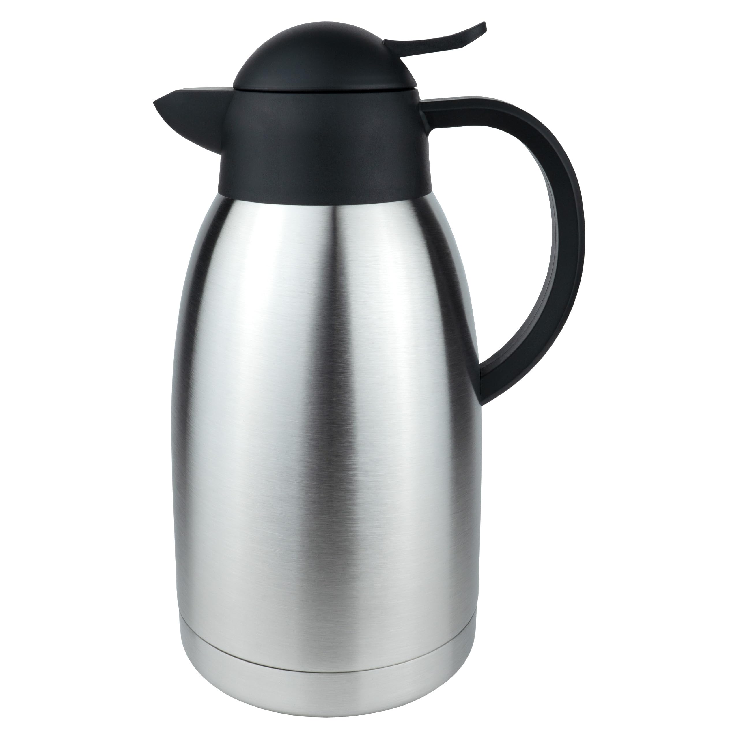 Pioneer Vakuum-Innenkaffeekaraffe, Edelstahl, satiniert, runder Kunststoffdeckel, 2 Liter